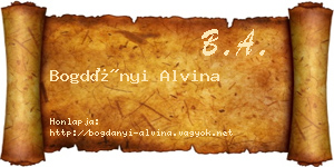 Bogdányi Alvina névjegykártya